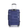 Hardshell Suitcase Double Spinner Wheels Pp Luggage Sets Lightweight Durable Suitcase With Tsa Lock, 3 Piece Set (20/24/28) - Navy - Image 9