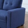 Upholstered Pull Out Sectional Sofa With Chaise - Blue - Image 8