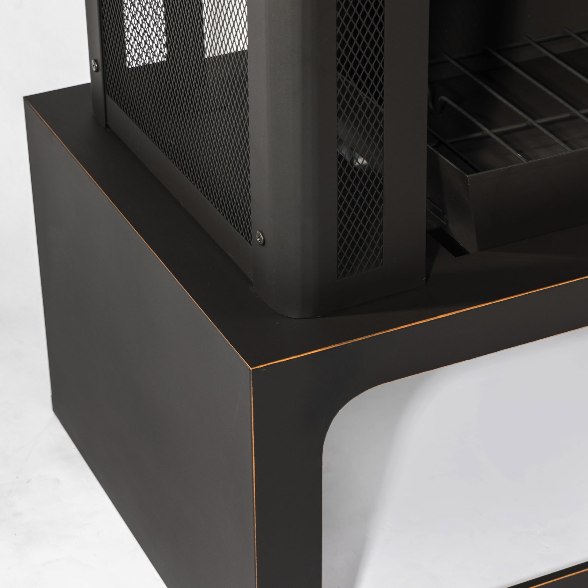 40" Wood Burning Fireplace, 50000 Btu Steel Fire Pit, Wood Burning Chimney For Outside Patio Deck Garden Backyard - Black - Image 7