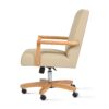 Dumont - Modern Farmhouse High Back Executive Home Office Chair - Neutral Cream Beige / Natural - Image 4