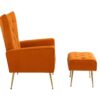 Modern Accent Chair With Ottoman, Comfy Armchair For Living Room, Bedroom, Apartment, Office - Orange - Image 16