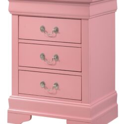 Louis Phillipe - 3 Drawer Nightstand - Pink