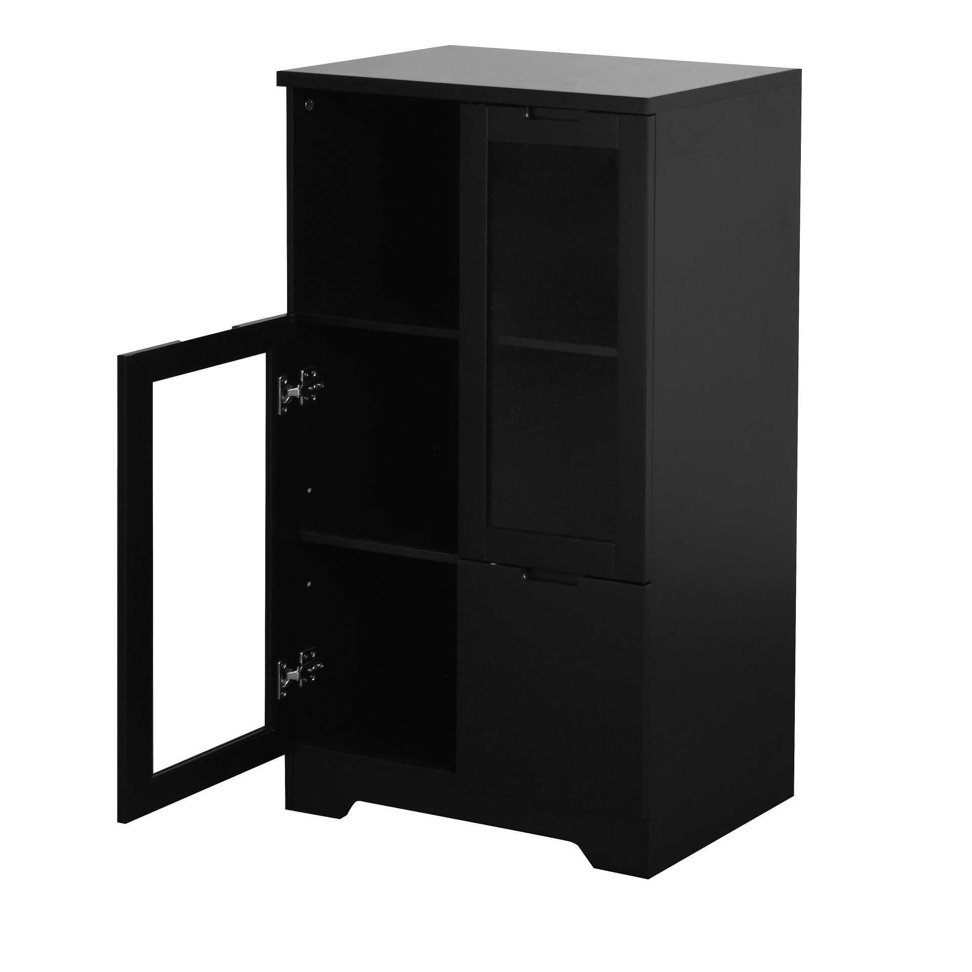 Modern Painted Cabinet With Glass Doors And Drawer - Black - Image 20