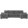 Modern Convertible Sectional Sofa With Storage Chaise Lounges And USB Ports - Dark Gray - Image 16
