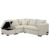 L-Shaped Sectional Pull Out Sofa Bed Sleeper Sofa With Two USB Ports, Two Power Sockets And A Movable Storage Ottoman - Beige - Image 18