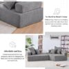Oversized Modular Sectional Sofa, Luxury Boucle Floor Couch Set, Convertible Sleeper Couch, Spacious Foam-Filled Sofa Bed, 2 Piece Free Combination - Gray - Image 8