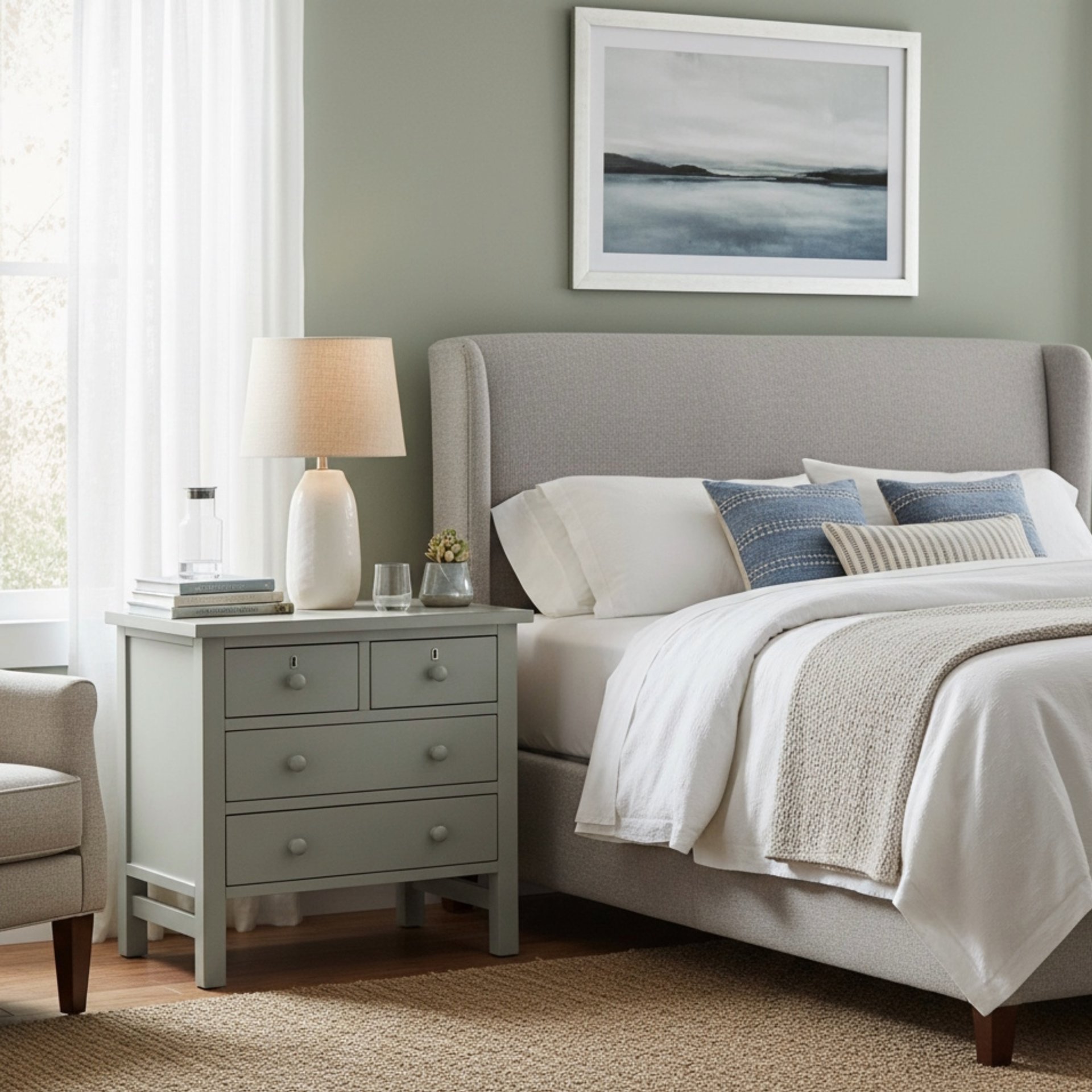 Georgina - 4 Drawer Storage Nightstand - Antique Grey - Image 2