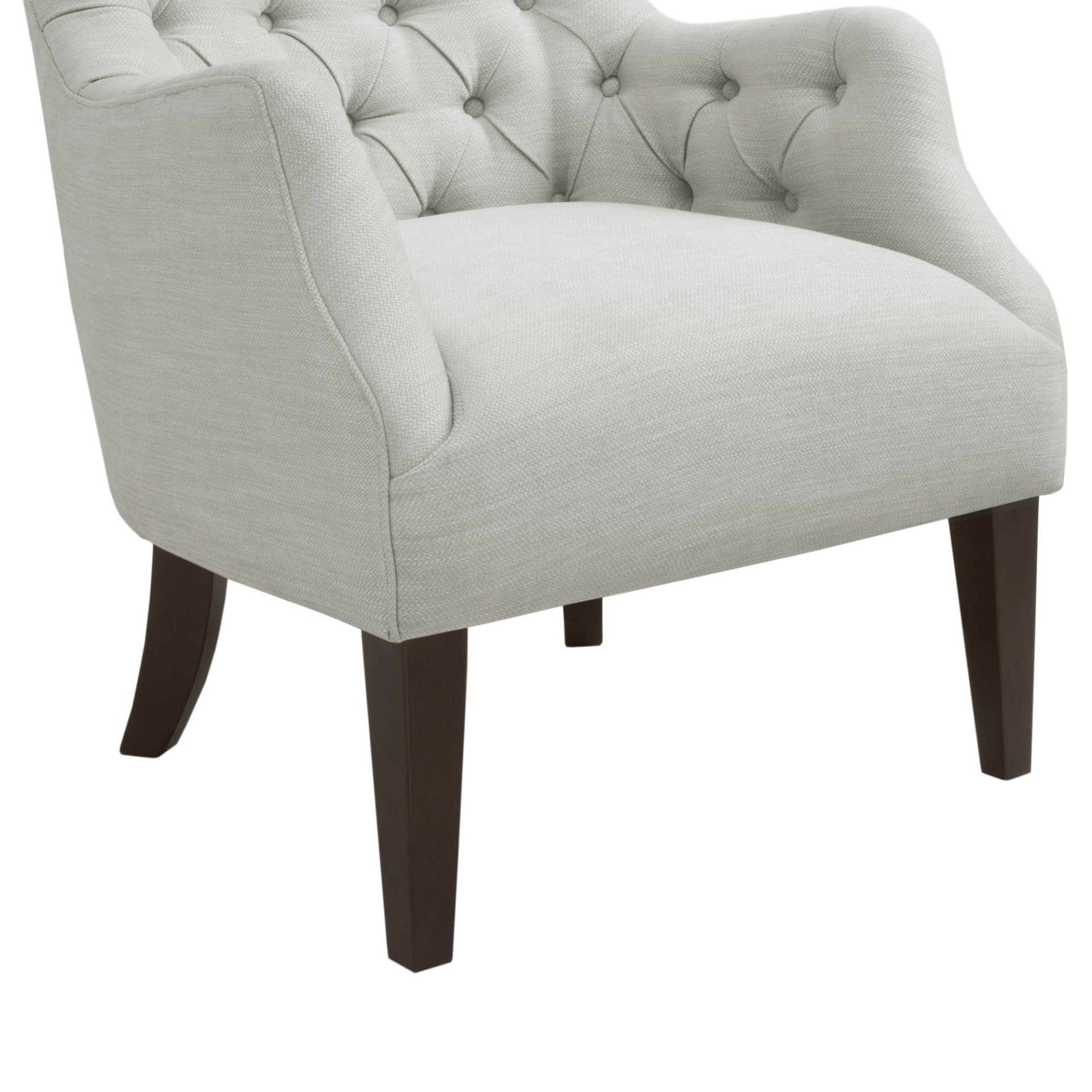 Hannah - Button Tufted Wing Chair - Ivory - Image 5
