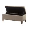 Modern Tufted Top Soft Close Storage Bench With Button Detailing - Light Gray - Image 4