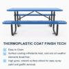 Expanded Rectangular Picnic Table - Blue - Metal - Image 3
