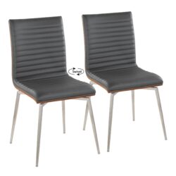 Mason - Contemporary Dining Chair With Swivel (Set of 2) - Walnut / Gray