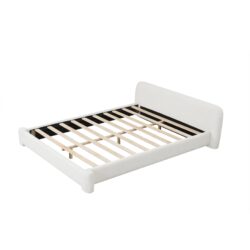 Full Size Cozy Bouce Upholstered Bed Dreamy Bedroom Addition - White