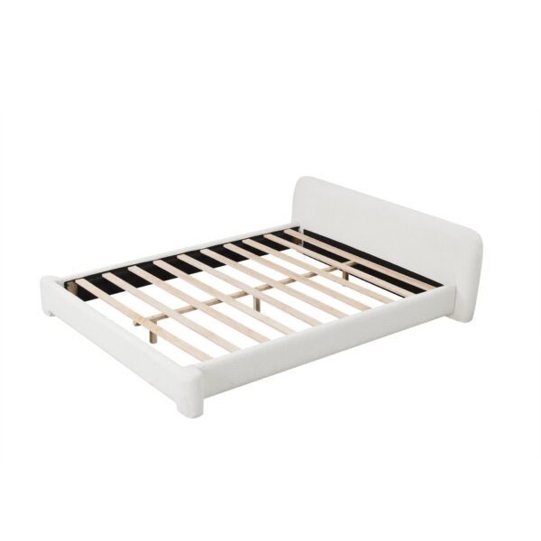 Full Size Cozy Bouce Upholstered Bed Dreamy Bedroom Addition - White