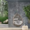 Morris - Teardrop Hanging Chair With 8Ft Chain - Gray - Image 5
