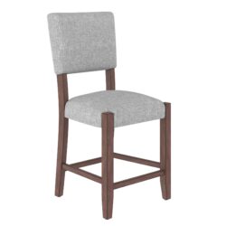 Mid Century Modern Bar Stools, 40 In Linen Upholstered Counter Chairs With Rubber Wood Legs (Set of 4) - Gray
