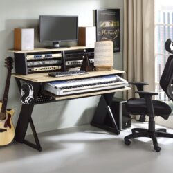 Eleazar - Music Recording Studio Desk - Natural Oak