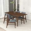 Levi - Modern Style Rectangular Dining Kitchen Table - Brown - Image 7
