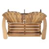 Outdoor Adirondack Rocking Loveseat With Hand Crafted Details - Natural - Image 7
