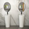 15" Pedestal Sink With Space Saving Design, Smooth Non Porous Surface For Powder Rooms - White - Image 5