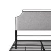 Queen Bed Frame Traditional Upholstered Metal - Gray - Image 3