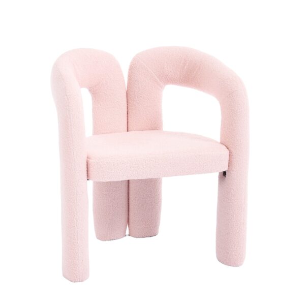 Contemporary Designed Velvet Upholstered Accent / Dining Chair With Armrests - Pink