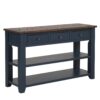 49'' Rectangular Solid 3 Drawer 2 Shelf Console Table - Blue - Image 10