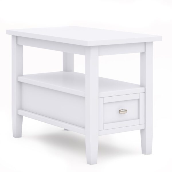 Warm Shaker - Narrow Side Table - White