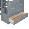 Full Over Twin Bunk Bed With Wardrobe, Drawers - Gray - Image 6