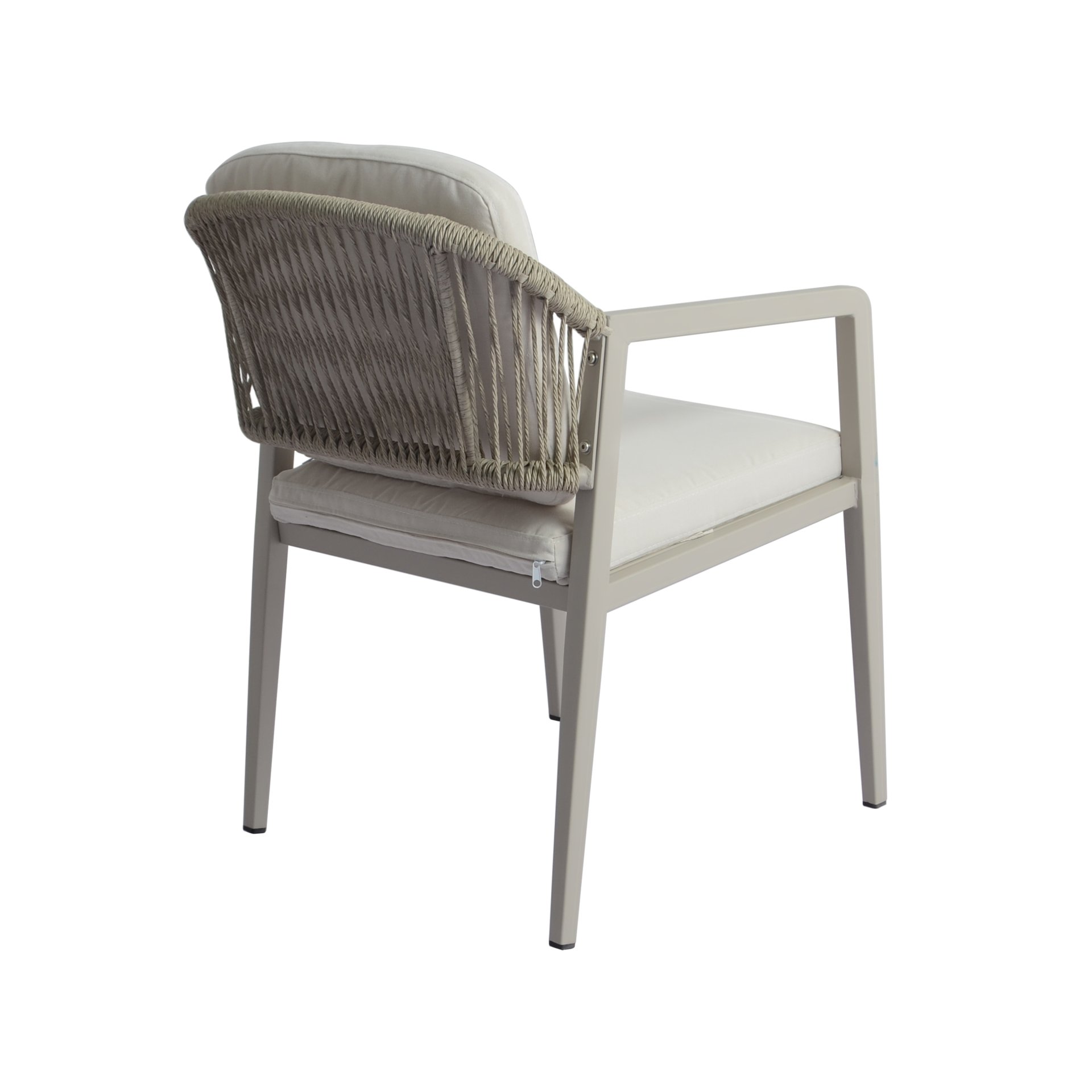 7 Piece Outdoor Dining Set With Acacia Wood Table And Iron Frame Chairs - Gray / Natural - Image 8