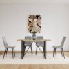 Modern Upholstered Dining Chairs (Set of 4) With Linen Cushion Seat And Sturdy Metal Legs - Light Gray - Image 7