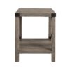 Rustic Industrial X 2 Tier Side Table - Gray Wash - Image 2