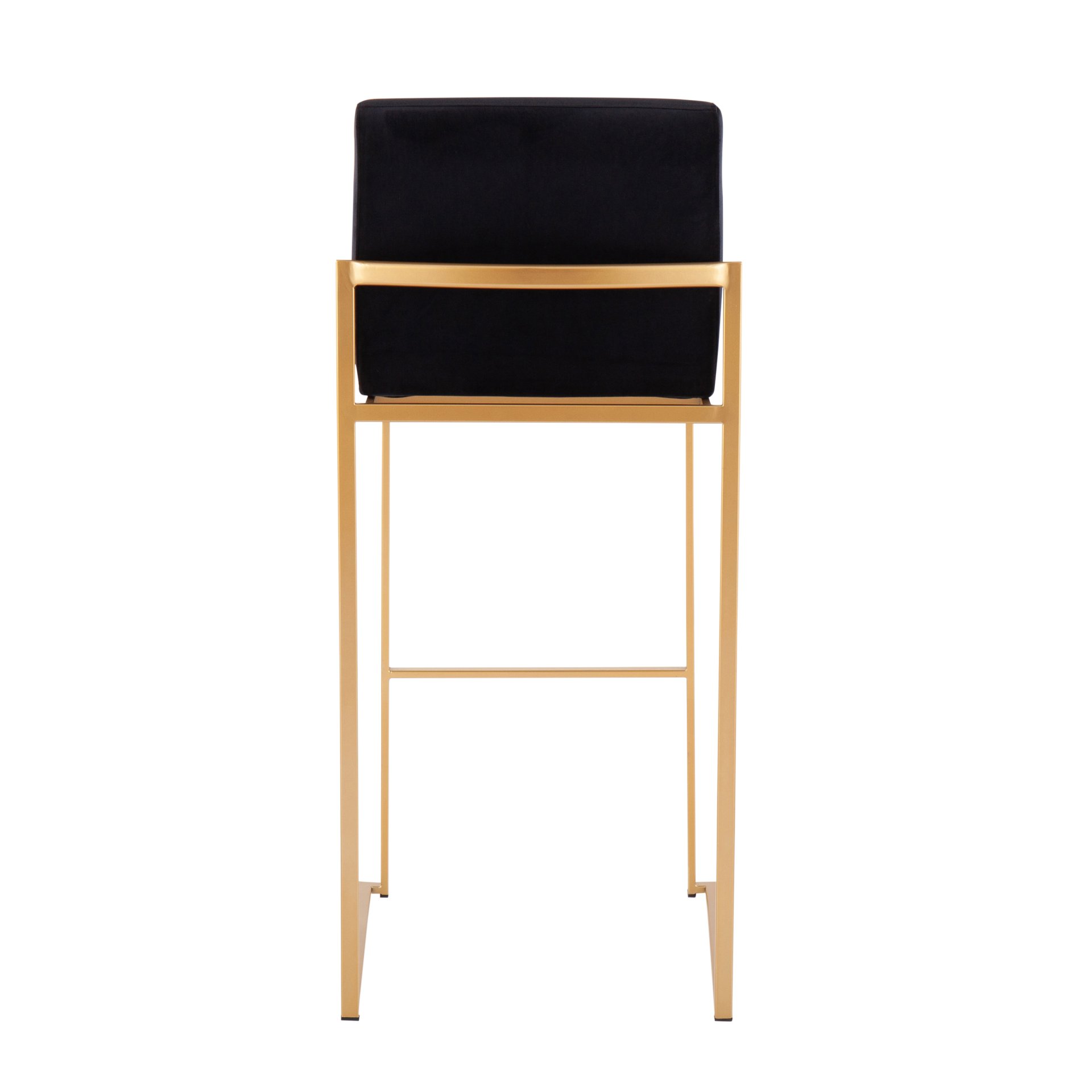 Fuji - Contemporary High Back Barstool (Set of 2) - Gold / Black - Image 5