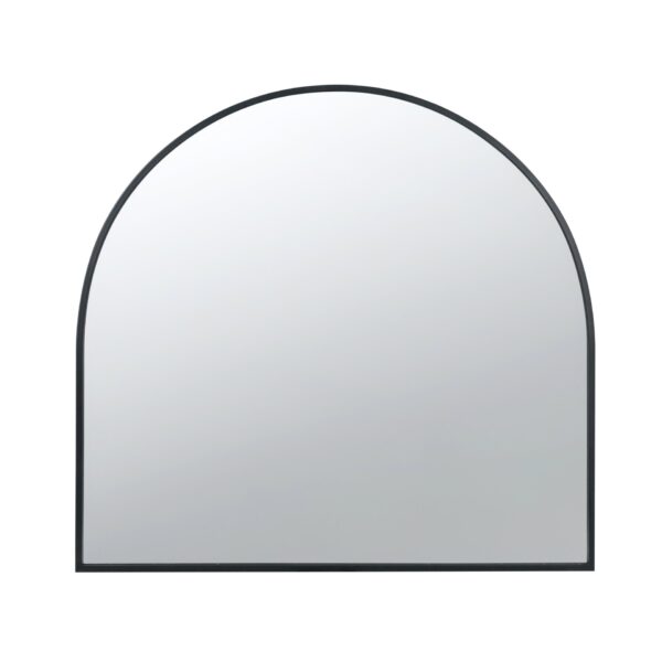 Arched Decorative Accent Mirror With Iron Metal Frame, Wall Deor For Bathroom, Bedroom, Entryway, Mantel - Black