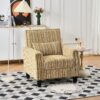 Accent Chair With Arms, Comfy Armchair For Living Room - Yellow - Image 6