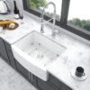 Sink 24" Apron Front Single Bowl With Arch Edge For Kitchen - White - Image 4