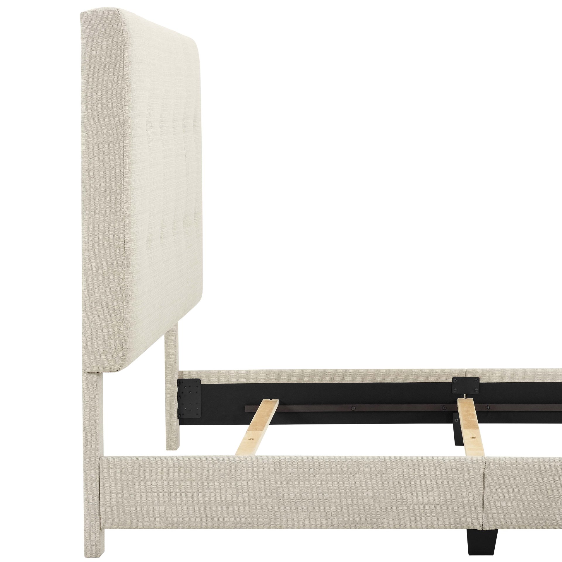 Queen Size Tufted Upholstered Platform Bed - Beige - Image 9