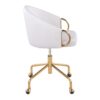Claire - Contemporary / Glam Task Chair - Gold / White - Image 2