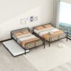 Full Long Over Queen Bunk Bed With Twin Size Trundle - Black - Image 12