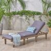 Ariana - Wooden Chaise Lounge With Cushion, Stylish Outdoor Relaxation - Gray - Image 5