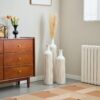 Floor Metal Vase Modern Style Decoration Home Metal Vase 3 Piece Set Gorgeous Home Decoration Large Glazed Metal Vase - Gold / White - Image 18