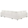 Sectional Sofa Pull-Out Sofa Bed Sleeper With A Storage Ottoman, Three Pillows And Charging Devices For Living Room - Cream - Image 22