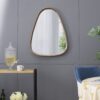Irrgeular Mirror With Frame, Wall Mirror For Living Room Bathroom Entryway - Brown - Image 6