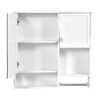 Modern Wall Mounted Bathroom Medicine Cabinet, Bathroom Wall Storage Cabinet With Mirror, Over The Toilet Space Saver Cabinet With Towels Bar - White - Image 13