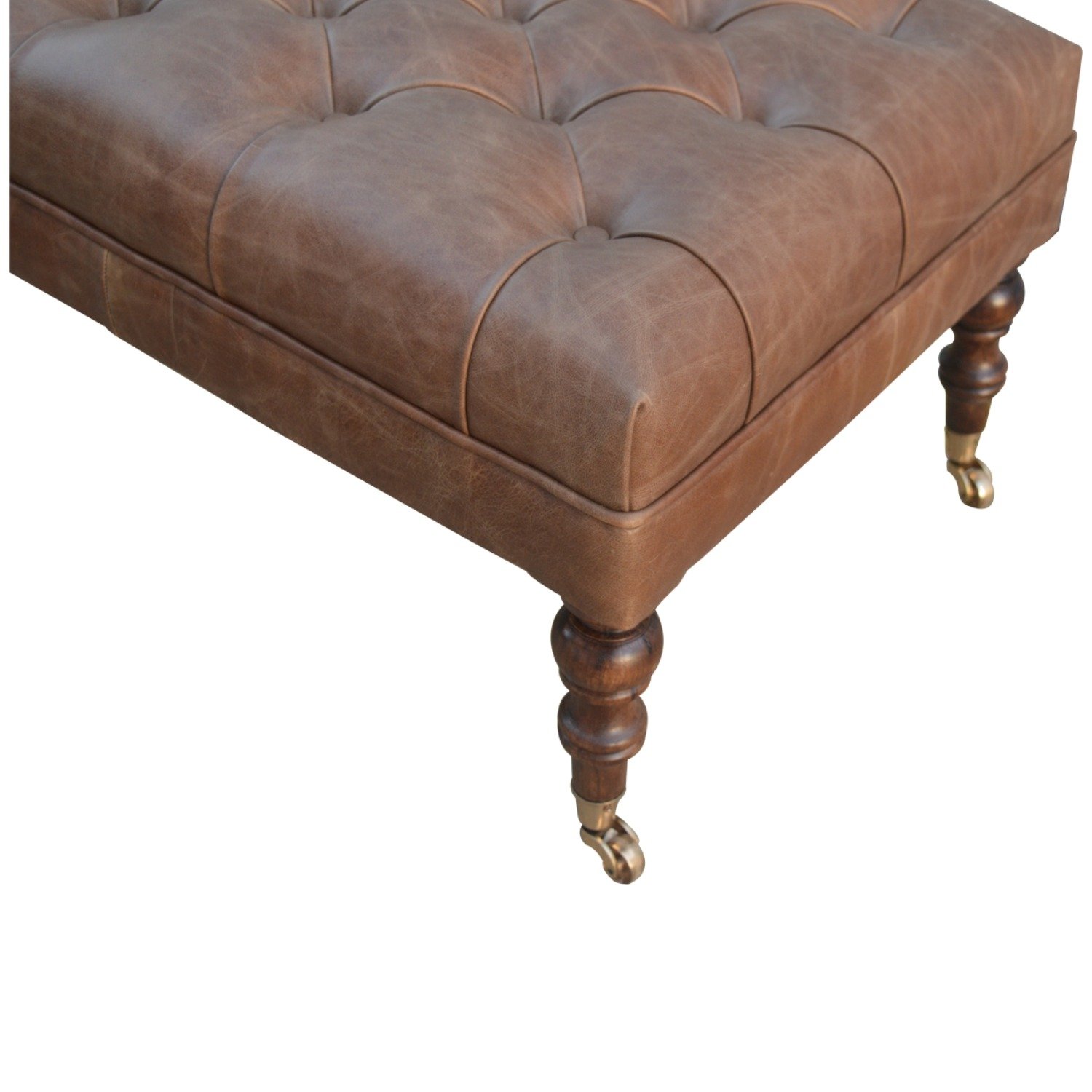 Buffalo - Leather Ottoman - Brown - Image 6