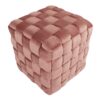 Square Braided Ottoman - Blush Pink - Image 3