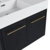 Modern Style 30" Wall Mounted Bathroom Vanity With Resin Sink And Storage Rack Plywood - Black Chestnut - Image 18