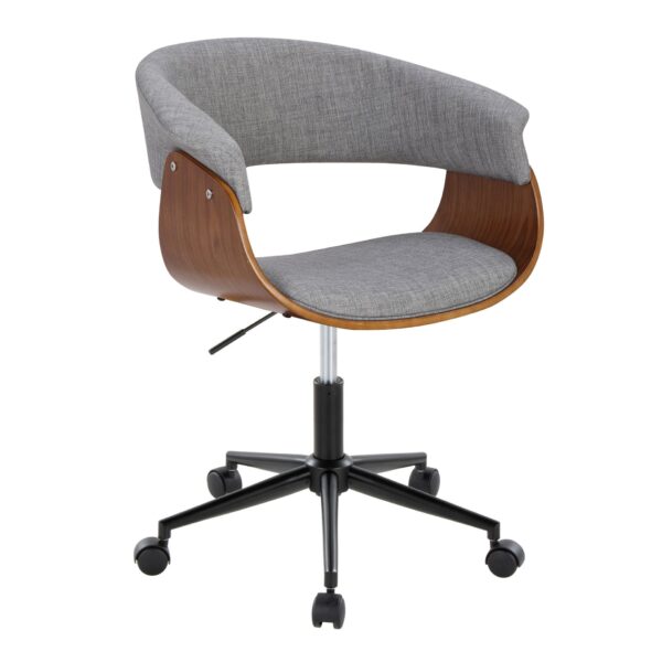Vintage Mod - Mid-Century Modern Office Chair - Walnut / Light Gray