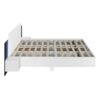 King Size Floating Platform Bed, With LED Lights, Bedside Nightstand - White - Image 5