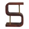 S Curve Brass Bedside Table - Dark Brown - Image 6