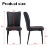 Modern Chair Set 4 Pieces With Vertical Backrest Design For Kitchen And Living Rooms - Black - Image 3
